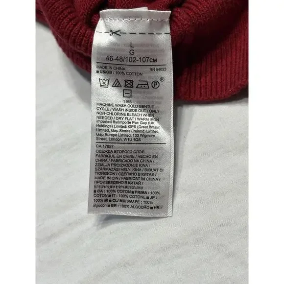 Banana Republics Organic SLUB Cotton Men’s Large Red Sweater - Picture 10 of 11